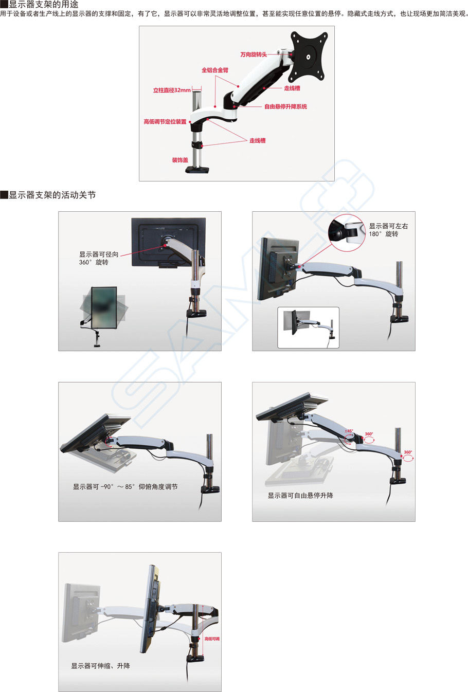 顯示器支架-水平多關節(jié)型WHB作用與用途